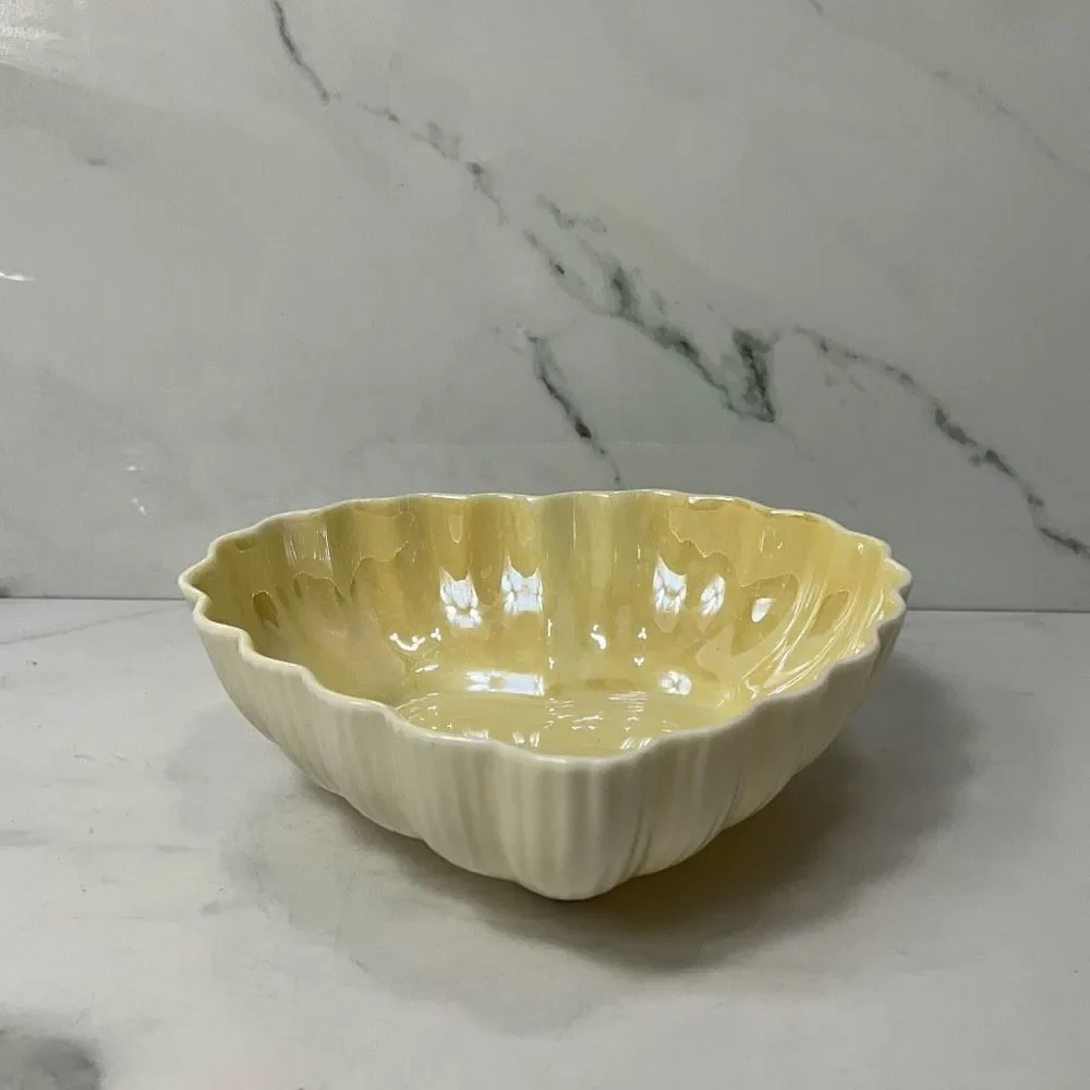 VINTAGE Belleek Ireland Porcelain Heart shaped bowl
